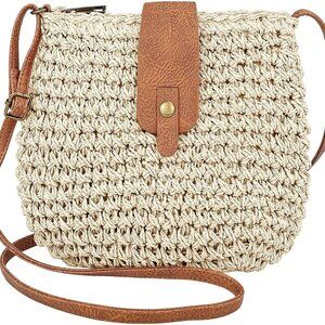 Small Straw Beach Bag Woven Purse Summer Shoulder Clutch for Women